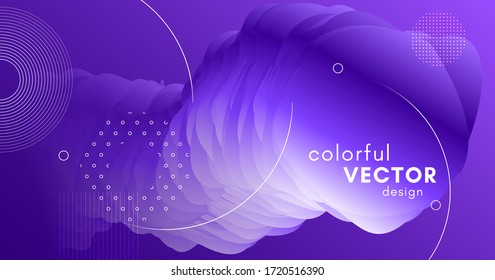 3d Fluid Vector. Wave Abstract Motion. Gradient Wallpaper. Color Trendy 3d Fluid Vector. Geometric Flow Cover. Dynamic Flyer. Neon Liquid Digital Pattern. 3d Fluid Vector. Purple Wave Banner.