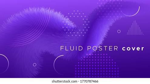 3d Fluid Vector. Wave Vibrant Movement. Abstract Background. Liquid Modern 3d Fluid Vector. Futuristic Neon Banner. Dynamic Poster. Flow Color Music Concept. 3d Fluid Vector. Purple Flow Cover.