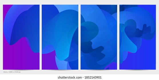 Forma ondulada del fluido 3D. Luminoso fondo futurista nublado. El gradiente vibrante fluye en ondas de sonido de música abstractas. Textura líquida dinámica. Plantilla vectorial creativa para diseño de post de moda.