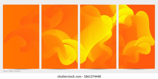 3D fluid wavy shape. Bright cloudy futuristic background. Vibrant gradient flow in abstract music sound waves. Dynamic liquid texture. Creative vector template for trendy post design.