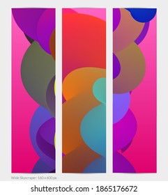3D fluid wavy shape. Bright cloudy futuristic background. Vibrant gradient flow in abstract music sound waves. Dynamic liquid texture. Creative vector template for trendy banner design.