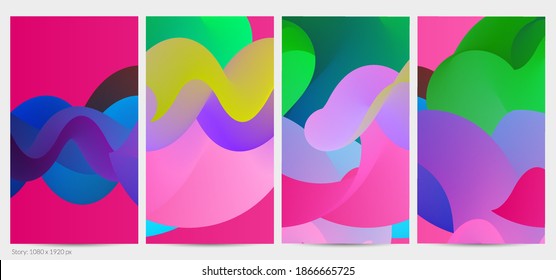 3D fluid wavy shape. Bright cloudy futuristic background. Vibrant gradient flow in abstract music sound waves. Dynamic liquid texture. Creative vector template for trendy post design.