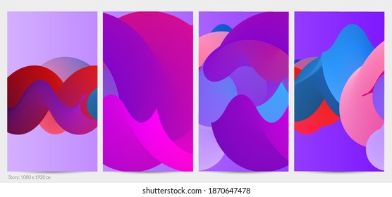 3D fluid wavy shape. Bright cloudy futuristic background. Vibrant gradient flow in abstract music sound waves. Dynamic liquid texture. Creative vector template for trendy post design.