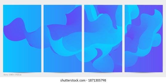 3D fließende Form. Hellbewölkter futuristischer Hintergrund. Lebhafter Farbverlauf-Fluss in abstrakten Musik-Schallwellen. Dynamische flüssige Textur. Kreative Vektorvorlage für trendige Postdesign.