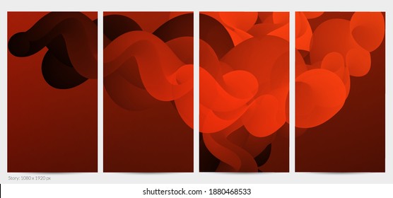 3D fluid wavy shape. Bright cloudy futuristic background. Vibrant gradient flow in abstract music sound waves. Dynamic liquid texture. Creative vector template for trendy post design.
