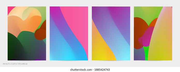 3D fluid wavy shape. Bright cloudy futuristic background. Vibrant gradient flow in abstract music sound waves. Dynamic liquid texture. Creative vector template for trendy flyer design.