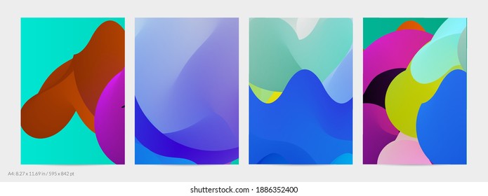 3D fluid wavy shape. Bright cloudy futuristic background. Vibrant gradient flow in abstract music sound waves. Dynamic liquid texture. Creative vector template for trendy flyer design.