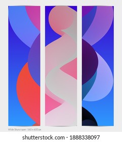 3D fluid wavy shape. Bright cloudy futuristic background. Vibrant gradient flow in abstract music sound waves. Dynamic liquid texture. Creative vector template for trendy banner design.