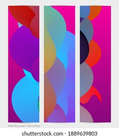 Forma ondulada del fluido 3D. Luminoso fondo futurista nublado. El gradiente vibrante fluye en ondas de sonido de música abstractas. Textura líquida dinámica. Plantilla vectorial creativa para diseño de banners de moda.