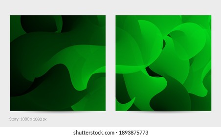 3D fluid wavy shape. Bright cloudy futuristic background. Vibrant gradient flow in abstract music sound waves. Dynamic liquid texture. Creative vector template for trendy post design.