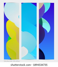 3D fluid wavy shape. Bright cloudy futuristic background. Vibrant gradient flow in abstract music sound waves. Dynamic liquid texture. Creative vector template for trendy banner design.