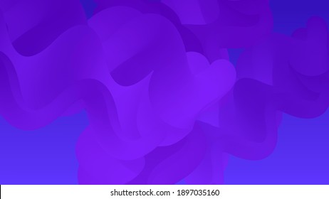 3D fluid wavy shape. Bright cloudy futuristic background. Vibrant gradient flow in abstract music sound waves. Dynamic liquid texture. Creative vector template for trendy cover design.