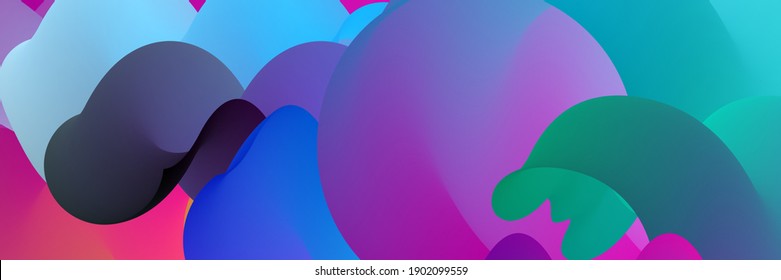 Forma ondulada del fluido 3D. Luminoso fondo futurista nublado. El gradiente vibrante fluye en ondas de sonido de música abstractas. Textura líquida dinámica. Plantilla vectorial creativa para diseño de portada de moda.
