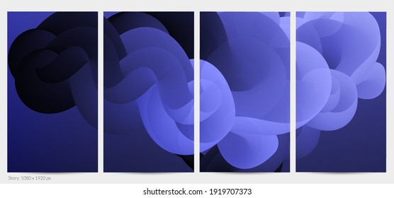 Forma ondulada del fluido 3D. Luminoso fondo futurista nublado. El gradiente vibrante fluye en ondas de sonido de música abstractas. Textura líquida dinámica. Plantilla vectorial creativa para diseño de post de moda.