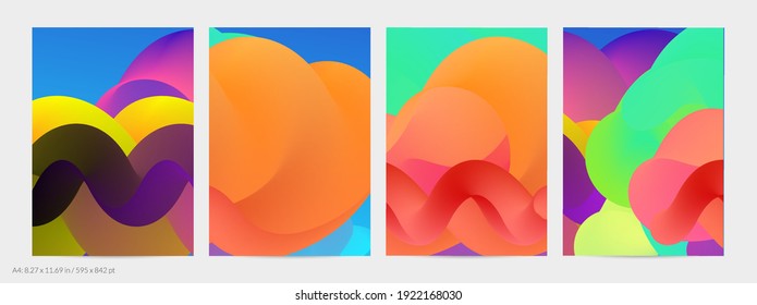 3D fluid wavy shape. Bright cloudy futuristic background. Vibrant gradient flow in abstract music sound waves. Dynamic liquid texture. Creative vector template for trendy flyer design.