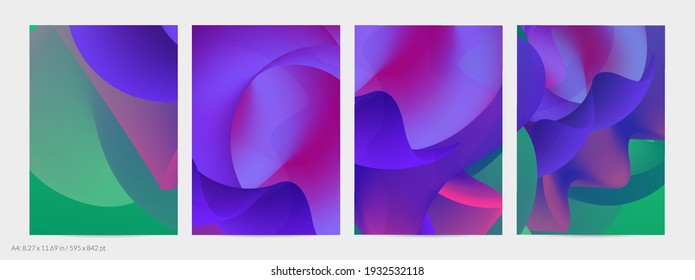 3D fluid wavy shape. Bright cloudy futuristic background. Vibrant gradient flow in abstract music sound waves. Dynamic liquid texture. Creative vector template for trendy flyer design.