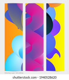 Forma ondulada del fluido 3D. Luminoso fondo futurista nublado. El gradiente vibrante fluye en ondas de sonido de música abstractas. Textura líquida dinámica. Plantilla vectorial creativa para diseño de banners de moda.