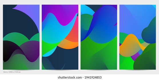 3D fluid wavy shape. Bright cloudy futuristic background. Vibrant gradient flow in abstract music sound waves. Dynamic liquid texture. Creative vector template for trendy post design.