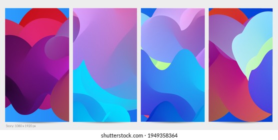3D fluid wavy shape. Bright cloudy futuristic background. Vibrant gradient flow in abstract music sound waves. Dynamic liquid texture. Creative vector template for trendy post design.