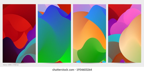 3D fluid wavy shape. Bright cloudy futuristic background. Vibrant gradient flow in abstract music sound waves. Dynamic liquid texture. Creative vector template for trendy post design.
