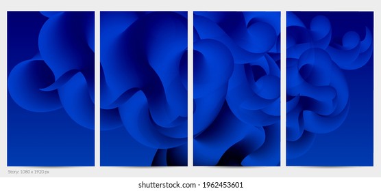 3D fluid wavy shape. Bright cloudy futuristic background. Vibrant gradient flow in abstract music sound waves. Dynamic liquid texture. Creative vector template for trendy post design.
