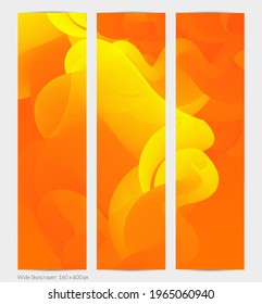 3D fluid wavy shape. Bright cloudy futuristic background. Vibrant gradient flow in abstract music sound waves. Dynamic liquid texture. Creative vector template for trendy banner design.