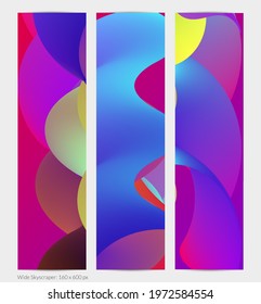 3D fluid wavy shape. Bright cloudy futuristic background. Vibrant gradient flow in abstract music sound waves. Dynamic liquid texture. Creative vector template for trendy banner design.