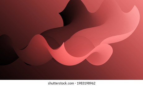 3D fluid wavy shape. Bright cloudy futuristic background. Vibrant gradient flow in abstract music sound waves. Dynamic liquid texture. Creative vector template for trendy cover design.