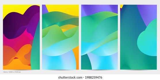 3D fluid wavy shape. Bright cloudy futuristic background. Vibrant gradient flow in abstract music sound waves. Dynamic liquid texture. Creative vector template for trendy post design.