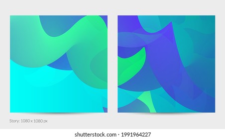 Forma ondulada del fluido 3D. Luminoso fondo futurista nublado. El gradiente vibrante fluye en ondas de sonido de música abstractas. Textura líquida dinámica. Plantilla vectorial creativa para diseño de post de moda.