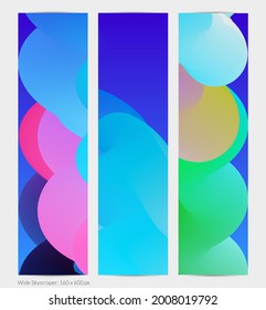 3D fluid wavy shape. Bright cloudy futuristic background. Vibrant gradient flow in abstract music sound waves. Dynamic liquid texture. Creative vector template for trendy banner design.