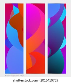 Forma ondulada del fluido 3D. Luminoso fondo futurista nublado. El gradiente vibrante fluye en ondas de sonido de música abstractas. Textura líquida dinámica. Plantilla vectorial creativa para diseño de banners de moda.