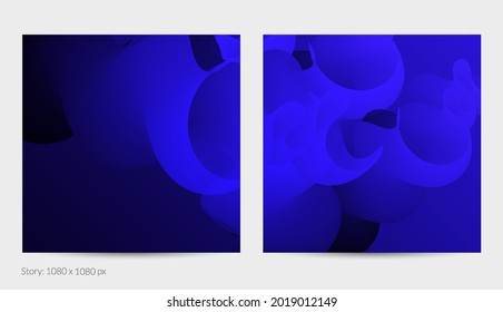 3D fluid wavy shape. Bright cloudy futuristic background. Vibrant gradient flow in abstract music sound waves. Dynamic liquid texture. Creative vector template for trendy post design.