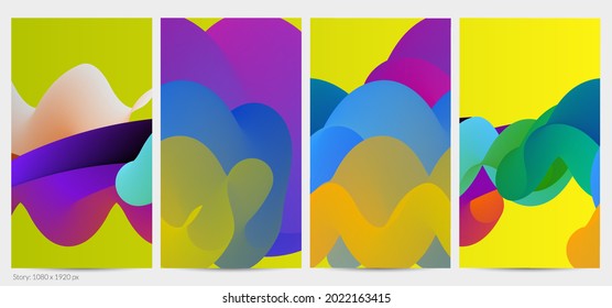 3D fluid wavy shape. Bright cloudy futuristic background. Vibrant gradient flow in abstract music sound waves. Dynamic liquid texture. Creative vector template for trendy post design.