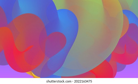 Forma ondulada del fluido 3D. Luminoso fondo futurista nublado. El gradiente vibrante fluye en ondas de sonido de música abstractas. Textura líquida dinámica. Plantilla vectorial creativa para diseño de portada de moda.