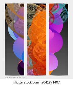 3D fluid wavy shape. Bright cloudy futuristic background. Vibrant gradient flow in abstract music sound waves. Dynamic liquid texture. Creative vector template for trendy banner design.
