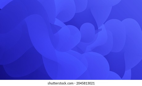3D fluid wavy shape. Bright cloudy futuristic background. Vibrant gradient flow in abstract music sound waves. Dynamic liquid texture. Creative vector template for trendy cover design.