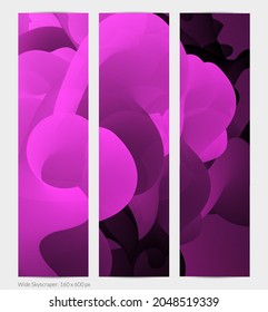Forma ondulada del fluido 3D. Luminoso fondo futurista nublado. El gradiente vibrante fluye en ondas de sonido de música abstractas. Textura líquida dinámica. Plantilla vectorial creativa para diseño de banners de moda.