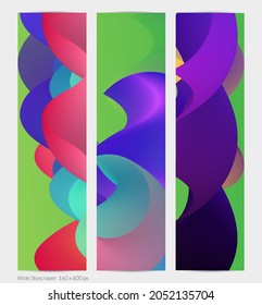 3D fluid wavy shape. Bright cloudy futuristic background. Vibrant gradient flow in abstract music sound waves. Dynamic liquid texture. Creative vector template for trendy banner design.
