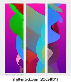 3D fließende Form. Hellbewölkter futuristischer Hintergrund. Lebhafter Farbverlauf-Fluss in abstrakten Musik-Schallwellen. Dynamische flüssige Textur. Kreative Vektorvorlage für trendige Bannerdesigns.