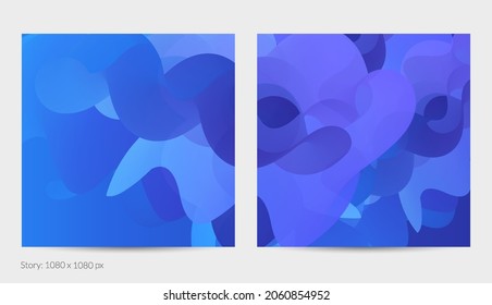 3D fluid wavy shape. Bright cloudy futuristic background. Vibrant gradient flow in abstract music sound waves. Dynamic liquid texture. Creative vector template for trendy post design.