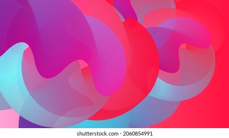 3D fluid wavy shape. Bright cloudy futuristic background. Vibrant gradient flow in abstract music sound waves. Dynamic liquid texture. Creative vector template for trendy cover design.
