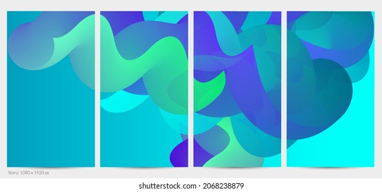 3D fließende Form. Hellbewölkter futuristischer Hintergrund. Lebhafter Farbverlauf-Fluss in abstrakten Musik-Schallwellen. Dynamische flüssige Textur. Kreative Vektorvorlage für trendige Postdesign.