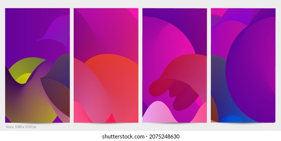 3D fluid wavy shape. Bright cloudy futuristic background. Vibrant gradient flow in abstract music sound waves. Dynamic liquid texture. Creative vector template for trendy post design.