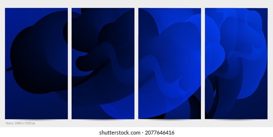 3D fluid wavy shape. Bright cloudy futuristic background. Vibrant gradient flow in abstract music sound waves. Dynamic liquid texture. Creative vector template for trendy post design.
