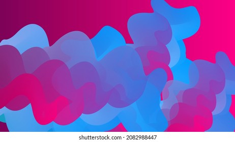 3D fluid wavy shape. Bright cloudy futuristic background. Vibrant gradient flow in abstract music sound waves. Dynamic liquid texture. Creative vector template for trendy cover design.