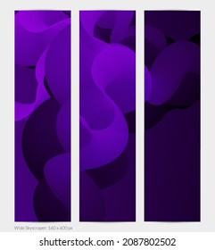 3D fluid wavy shape. Bright cloudy futuristic background. Vibrant gradient flow in abstract music sound waves. Dynamic liquid texture. Creative vector template for trendy banner design.
