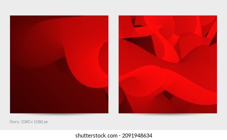 3D fluid wavy shape. Bright cloudy futuristic background. Vibrant gradient flow in abstract music sound waves. Dynamic liquid texture. Creative vector template for trendy post design.