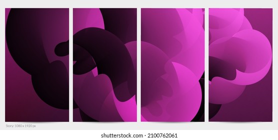 3D fluid wavy shape. Bright cloudy futuristic background. Vibrant gradient flow in abstract music sound waves. Dynamic liquid texture. Creative vector template for trendy post design.