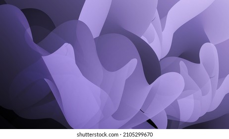 3D fluid wavy shape. Bright cloudy futuristic background. Vibrant gradient flow in abstract music sound waves. Dynamic liquid texture. Creative vector template for trendy cover design.